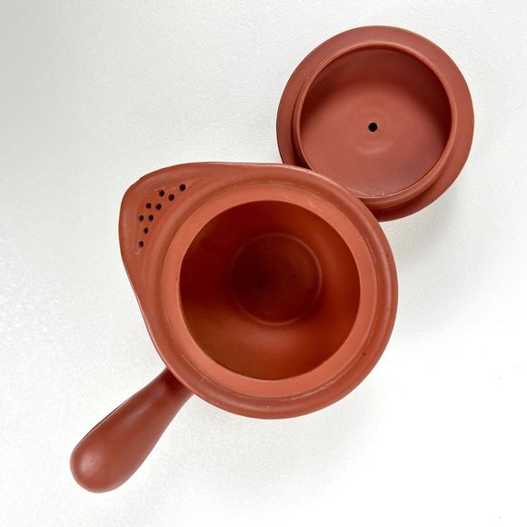Japanese Tokoname Kyusu Handled Teapot Red Clay (Shuedi) Green Tea 4 oz 118 ml - Picture 6 of 11